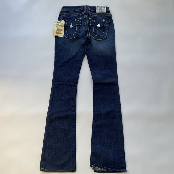 $231 True Religion Women’s Becky Heritage Jeans Slim Bootcut Dark Blue Size 25 - Picture 9 of 13